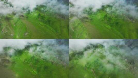 云海下的草原高清在线视频素材下载