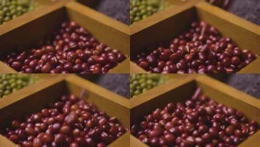 红豆赤豆五谷杂粮从空中掉落高清在线视频素材下载