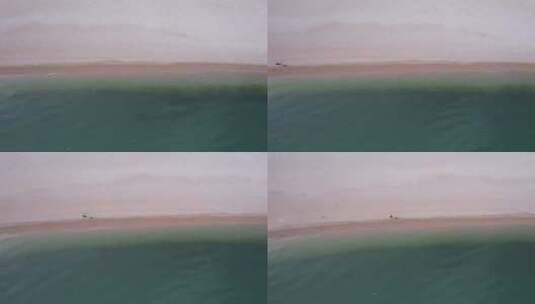 大海海浪沙滩礁石烟台长岛航拍高清在线视频素材下载