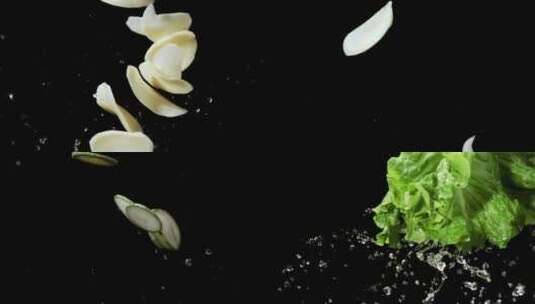 5K-火锅食材，生菜，土豆片，小瓜片高清在线视频素材下载