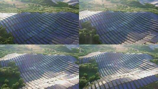 乡村安装太阳能光伏发电站高清在线视频素材下载
