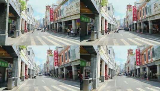 老广州 骑楼 老街 上下九 步行街高清在线视频素材下载