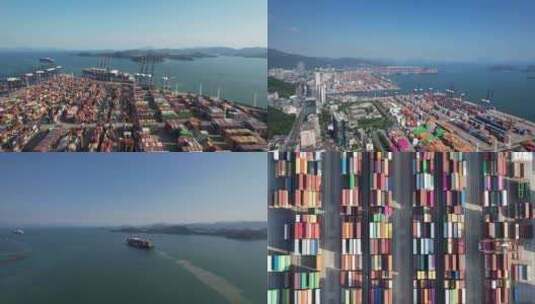 港口码头集装箱视频合集高清在线视频素材下载