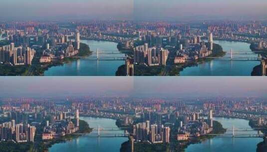惠州江北城市夕阳光影--4K-420-60P高清在线视频素材下载