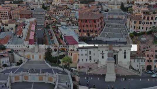 罗马西班牙广场西班牙大台阶意大利古迹地标高清在线视频素材下载