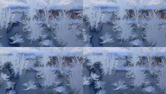 冬天玻璃冰花高清在线视频素材下载