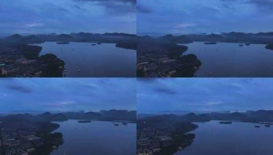 杭州航拍-雨后蓝调西湖1高清在线视频素材下载