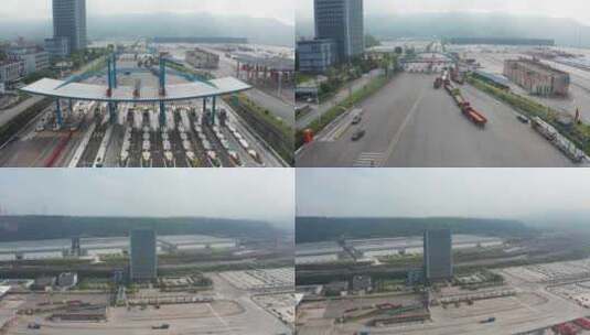 重庆江北果园港码头航拍高清在线视频素材下载