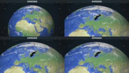 瑞典地图来自地球高清在线视频素材下载