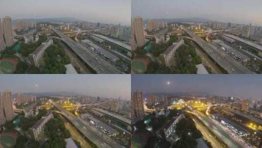 福州琴亭立交桥震撼日转夜延时摄影高清在线视频素材下载