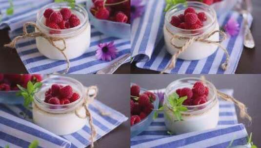 自制水果酸奶高清在线视频素材下载