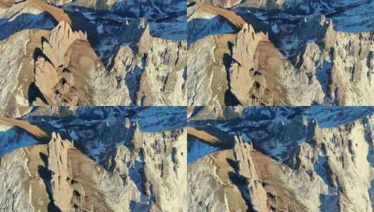 航拍冬季甘南洛克之路山峰雪景高清在线视频素材下载