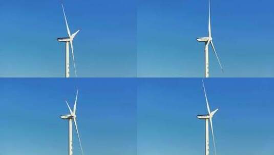航拍湖泊风力发电机组乡村振兴环保新能源高清在线视频素材下载