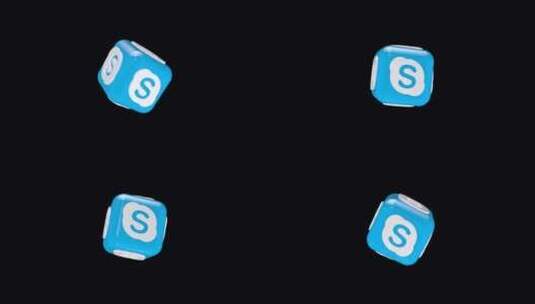 3D盒子上的Skype图标高清在线视频素材下载