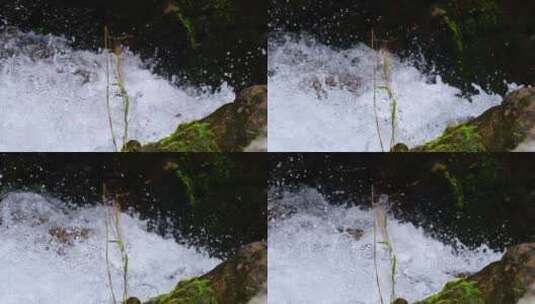 河边流水河流河水小溪山泉泉水流体液体水流高清在线视频素材下载