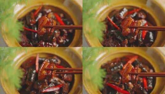 红烧肉猪肉美食美味食物中国菜特写高清在线视频素材下载