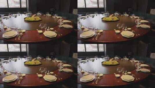 4k实拍中式包厢与餐桌高清在线视频素材下载