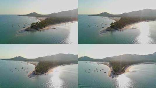 轨道无人机拍摄的日落西瓦莱海滩在Koh高清在线视频素材下载