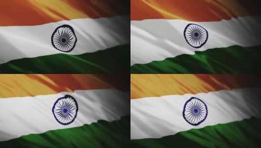印度国旗挥舞-4K高清在线视频素材下载