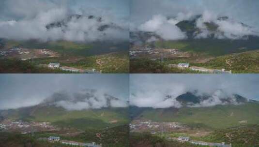 春季云南尼西藏族村落云海延时视频高清在线视频素材下载