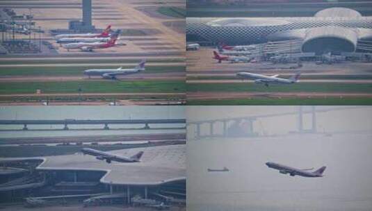 8K深圳机场起飞的中国国际航空客机2高清在线视频素材下载