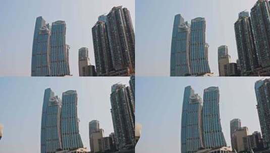 黄昏时候重庆市地标建筑风光来福士高清在线视频素材下载
