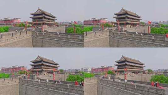 西安城墙安定门高清在线视频素材下载