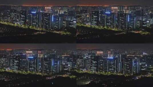 杭州下沙新加坡科技园航拍高清在线视频素材下载