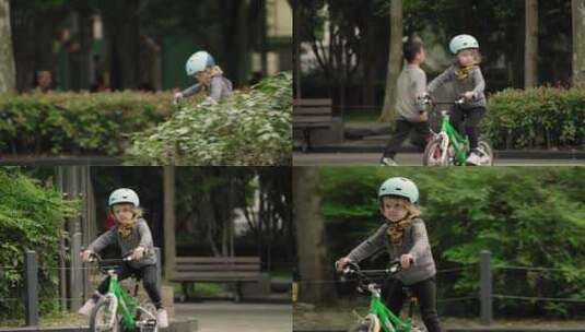 小孩骑单车高清在线视频素材下载
