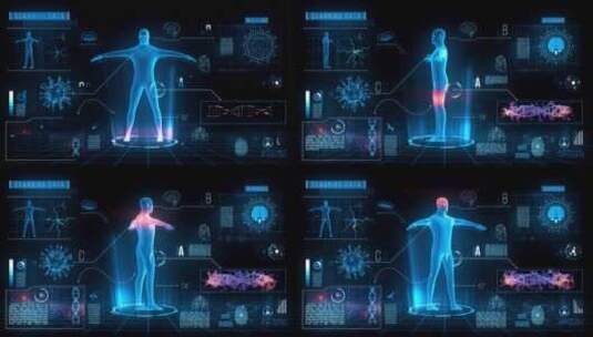 3D人体HUD屏幕高清在线视频素材下载