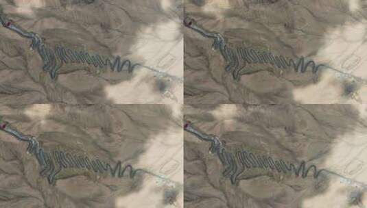 新疆南疆喀什塔县帕米尔高原盘龙古道航拍高清在线视频素材下载