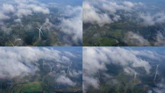 风力发电清洁能源自然风景航拍延时高清在线视频素材下载