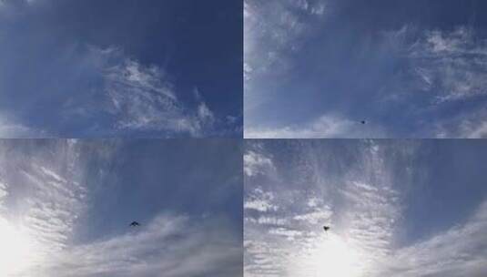 飞翔在蓝天里的风筝高清在线视频素材下载