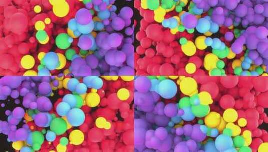 浪漫的五颜六色跳动的气球高清在线视频素材下载