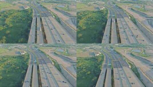鸟瞰高速公路与交通道路阿尔弗雷德E高清在线视频素材下载