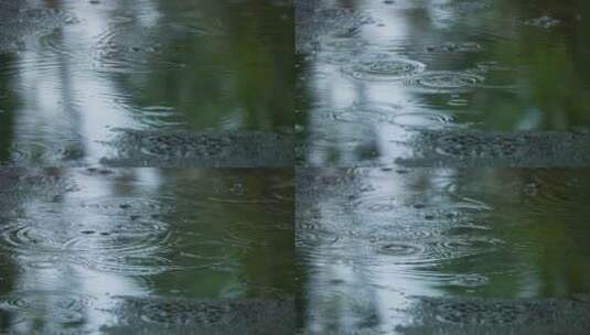 雨水惊蛰谷雨意境屋檐雨滴滴水高清在线视频素材下载