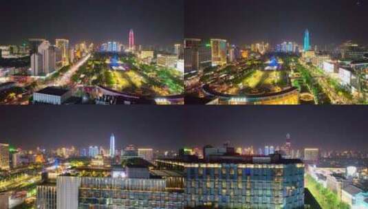 济南泉城广场航拍高清在线视频素材下载