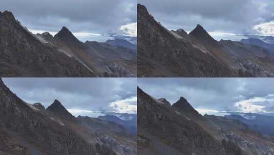 航拍四川岷山山脉四根香雪山风光高清在线视频素材下载