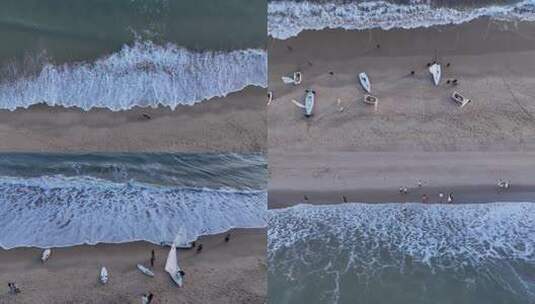 人群在海岛沙滩游玩高清在线视频素材下载