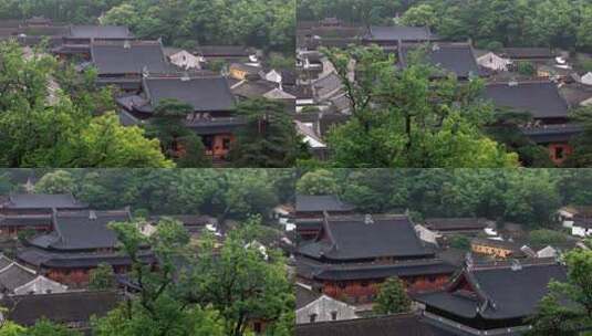 宁波天童寺航拍，寺庙航拍高清在线视频素材下载