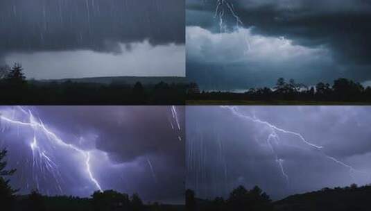 雷电打雷风雨交加 (1)高清在线视频素材下载