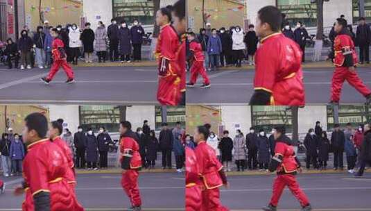 户外街头的民俗表演活动高清在线视频素材下载