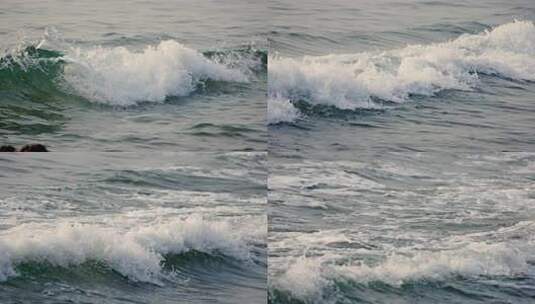 大海海浪 海水 浪花 拂过沙滩 高速升格高清在线视频素材下载