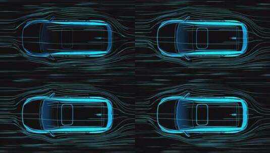 汽车3D渲染线条光影效果高清在线视频素材下载
