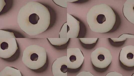 排列整齐的甜甜圈高清在线视频素材下载