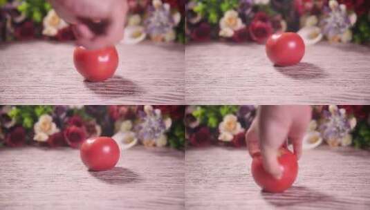 滚动的番茄西红柿高清在线视频素材下载