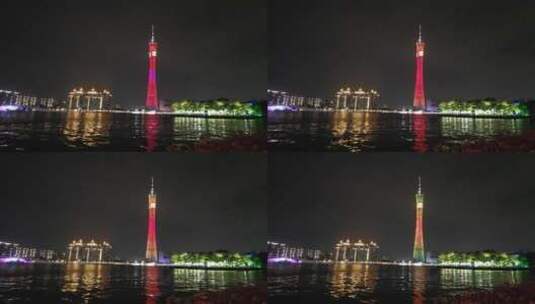 广州城市夜景灯光高清在线视频素材下载