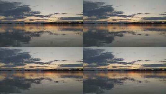 黄昏时分海洋天际线景观高清在线视频素材下载