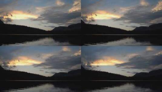 延时拍摄傍晚的山水湖泊高清在线视频素材下载
