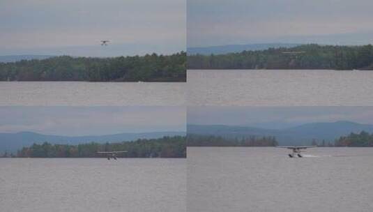 飞机降落在湖面上高清在线视频素材下载